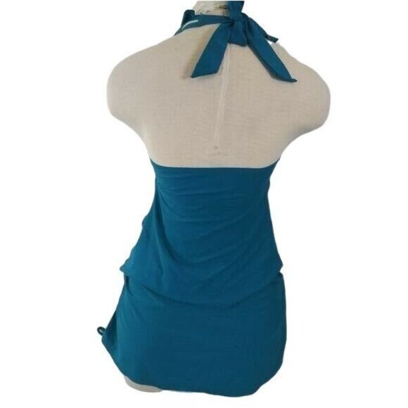 Merona Womens Two-Piece Tankini Swim Top Skirted Bottom Set Teal Size Small - Picture 7 of 10